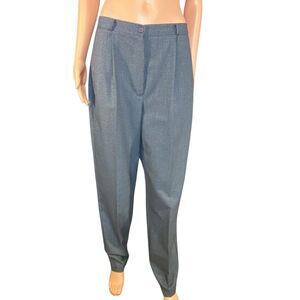 Southern Lady Flat Front Gray Dress Pants Straight Leg Women Size 12 Career Wear
